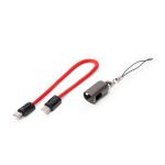 Sleutelhanger met USB-C-oplaadkabel en gegevensoverdracht kleur rood detailweergave 3