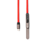 Opvouwbare USB-C-oplaadkabel met telefoonhouder 60 W kleur rood detailweergave 3