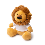 Zittende dierenknuffel met bedrukbaar wit T-shirt kleur bruin eerste gebruiksweergave