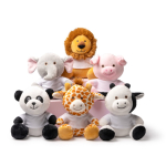 Zittende dierenknuffel met bedrukbaar wit T-shirt kleur bruin detailweergave 2