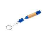Bamboe pen met ledlampje, metalen details en blauwe inkt kleur koningsblauw detailweergave 5