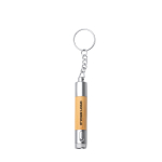 Bamboe pen met ledlampje, metalen details en blauwe inkt hoofdweergave