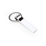 Glanzende metalen sleutelhanger met pin voor sleutels kleur zilver eerste gebruiksweergave
