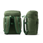 Gewatteerde rugzak van gerecycled polyester met bovenopening 15'' kleur donkergroen detailweergave 1