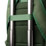 Gewatteerde rugzak van gerecycled polyester met bovenopening 15'' kleur donkergroen detailweergave 2
