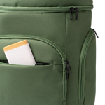 Gewatteerde rugzak van gerecycled polyester met bovenopening 15'' kleur donkergroen detailweergave 4