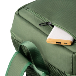 Gewatteerde rugzak van gerecycled polyester met bovenopening 15'' kleur donkergroen detailweergave 6