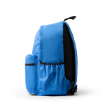 Laptoprugzak van gerecycled kunststof met gevoerde rugzijde 17'' kleur koningsblauw derde gebruiksweergave