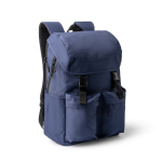 Rugzak van gerecycled polyester met klep en gespen 15” kleur marineblauw eerste gebruiksweergave