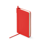 Gelinieerd A6-notitieboek met harde kaft van kunstleer en pen kleur rood tweede gebruiksweergave