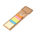 Multifunctionele kartonnen boekenlegger met plakmemo's kleur naturel detailweergave 1