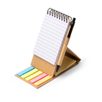Bureauset van gerecycled karton met telefoonhouder en pen kleur naturel detailweergave 7