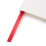 Gelinieerd A5-notitieboek van karton met penhouder kleur rood detailweergave 3