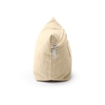 Corduroy toilettas met ritssluiting en patch van synthetisch leer derde weergave