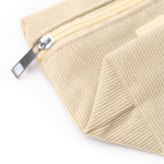 Corduroy toilettas met ritssluiting en patch van synthetisch leer detailweergave 1