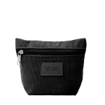 Corduroy toilettas met ritssluiting en patch van synthetisch leer hoofdweergave