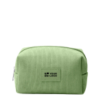 Corduroy toilettas met patch van synthetisch leer en ritssluiting hoofdweergave