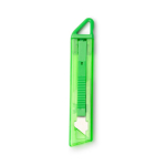 Transparante cutter met automatisch intrekbaar veiligheidsmesje kleur groen detailweergave 4