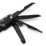 Roestvrijstalen multitool met 9 functies en vergrendeling kleur zwart detailweergave 3