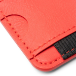 Magnetische kaarthouder van kunstleer met twee vakken kleur rood detailweergave 1