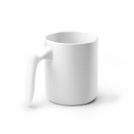 Keramische mok met ergonomisch oor en glanzende buitenkant 350 ml kleur wit eerste gebruiksweergave