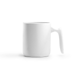 Keramische mok met ergonomisch oor en glanzende buitenkant 350 ml kleur wit derde weergave