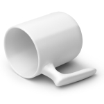 Keramische mok met ergonomisch oor en glanzende buitenkant 350 ml kleur wit detailweergave 1