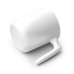 Keramische mok met ergonomisch oor en glanzende buitenkant 350 ml kleur wit detailweergave 2