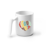 Keramische mok met ergonomisch oor en glanzende buitenkant 350 ml kleur wit detailweergave 3
