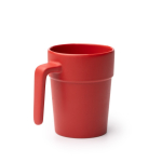 Keramische mok, ergonomisch oor en bijpassende binnenkant 250 ml kleur rood eerste gebruiksweergave