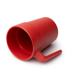 Keramische mok, ergonomisch oor en bijpassende binnenkant 250 ml kleur rood detailweergave 1