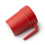 Keramische mok, ergonomisch oor en bijpassende binnenkant 250 ml kleur rood detailweergave 2