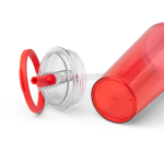 Lekvrije transparante beker met rietje en klaphandvat 670 ml kleur rood detailweergave 2