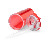 Lekvrije transparante beker met rietje en klaphandvat 670 ml kleur rood detailweergave 3