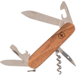 Victorinox zakmes van roestvrij staal en hout met 10 functies kleur hout vierde weergave