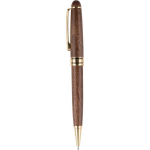 Schrijfset van hout en messing met houten etui en blauwe inkt twaalfde weergave