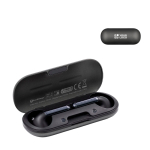Draadloze oordopjes met USB-C-oplaadcase BrandCharger kleur grafiet met jouw bedrukking