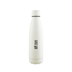 Druppelvrije fles van gerecycled RVS met matte afwerking 700 ml kleur wit met jouw bedrukking