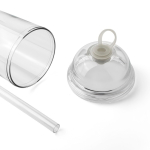RPET-beker met schroefdeksel en rietje met siliconen dop 500 ml kleur doorzichtig zevende weergave