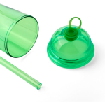 RPET-beker met schroefdeksel en rietje met siliconen dop 500 ml kleur lichtgroen vierde weergave