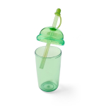 RPET-beker met schroefdeksel en rietje met siliconen dop 500 ml kleur lichtgroen zesde weergave