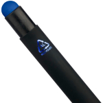 Gerecyclede aluminium balpen met rubberen coating en blauwe inkt kleur blauw zesde weergave