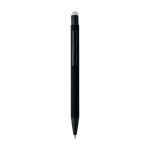 Gerecyclede aluminium balpen met rubberen coating en blauwe inkt kleur wit tweede weergave