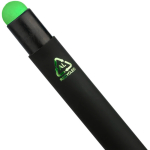 Gerecyclede aluminium balpen met rubberen coating en blauwe inkt kleur lichtgroen tweede weergave