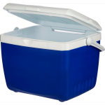 Stevige kunststof koelbox met dubbele wand en handgreep 13 L kleur blauw derde weergave