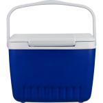 Stevige kunststof koelbox met dubbele wand en handgreep 13 L kleur blauw zesde weergave