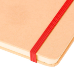Gelinieerd A5-notitieboek met harde kraftomslag en elastiek kleur rood derde weergave