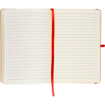 Gelinieerd A5-notitieboek met harde kraftomslag en elastiek kleur rood vierde weergave