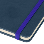 Gelinieerd A5-notitieboek met gerecyclede PU-omslag en leeslint kleur blauw zesde weergave