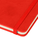 Gelinieerd A5-notitieboek met gerecyclede PU-omslag en leeslint kleur rood vijfde weergave